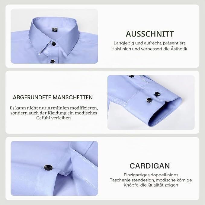 Casey Kevin Business Shirt Mens Slim Fit Long Sleeve Casual Shirt Non-Iron Business Shirts Suit Shirt Mens Shirts